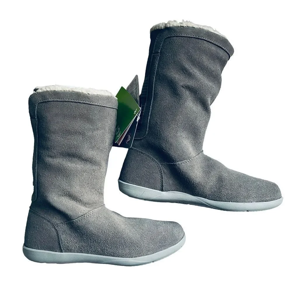 NIB Crocs Adela Foldover Fuzz Bootie 6 Smoke‎ Gray